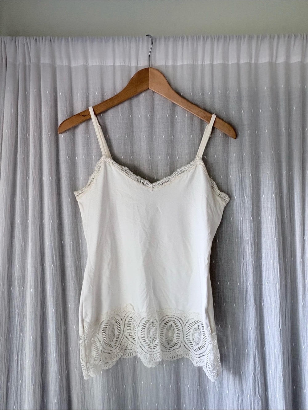 White House Black Market White Lace-Trim Cami
